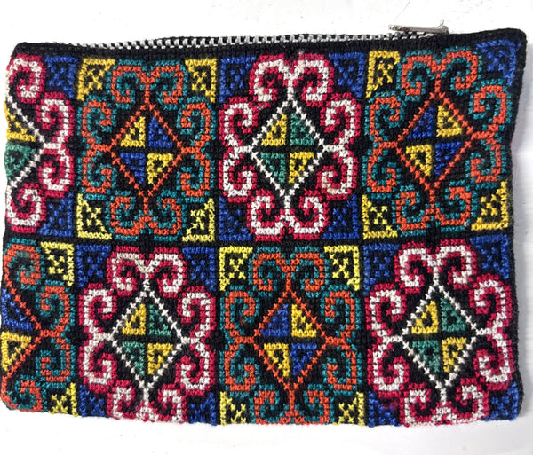 Zipper Bag -Hmong tribal weaving, small bag