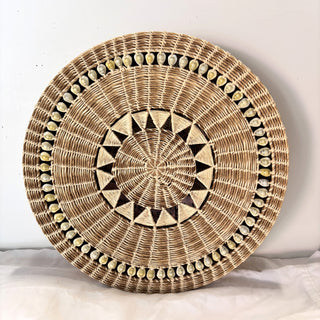 Hand Woven Basket with Beads