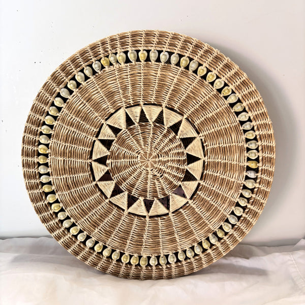 Hand Woven Basket with Beads