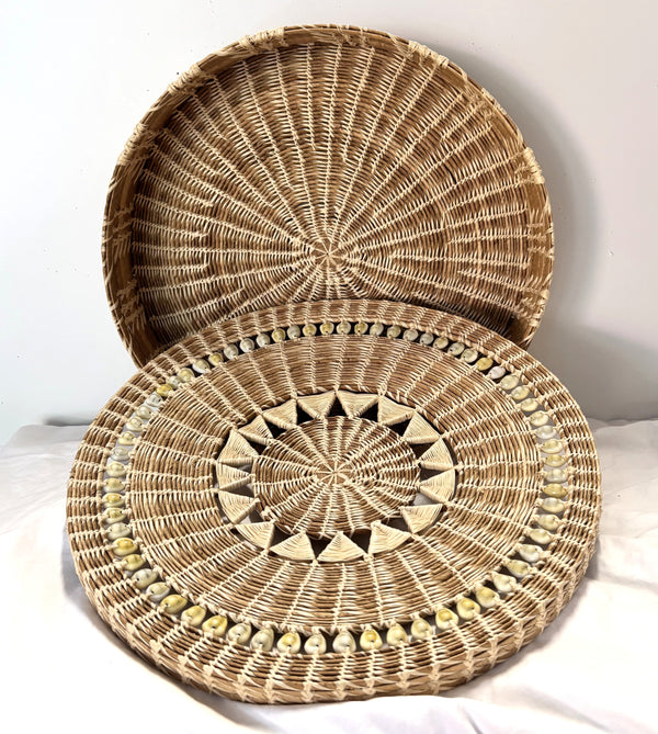 Hand Woven Basket with Beads