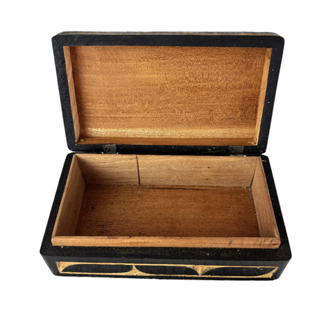 Hand Carved Wood Box - 0
