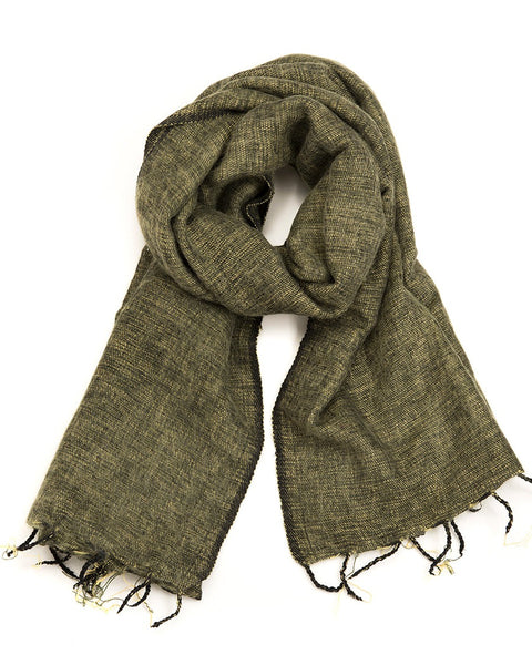 Brushed Woven Shawl - Chartreuse Khaki - 0