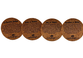 Coasters - Cork With Mexican Stamps - Set of 4