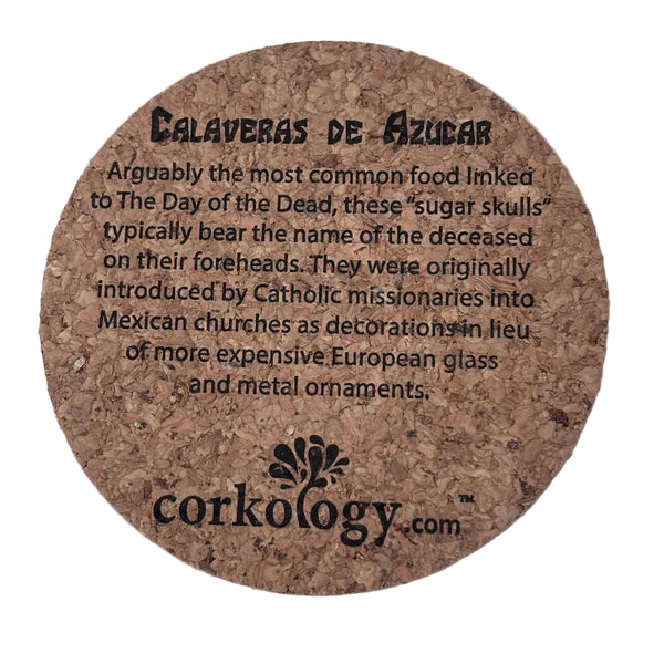 Coasters - Day of the Dead images on stamped cork - Set of 4