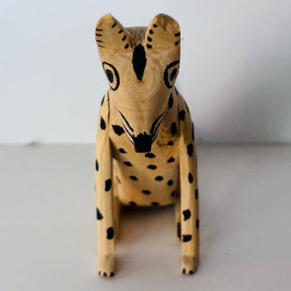 Figurine - Dog with Hand - Painted Spots