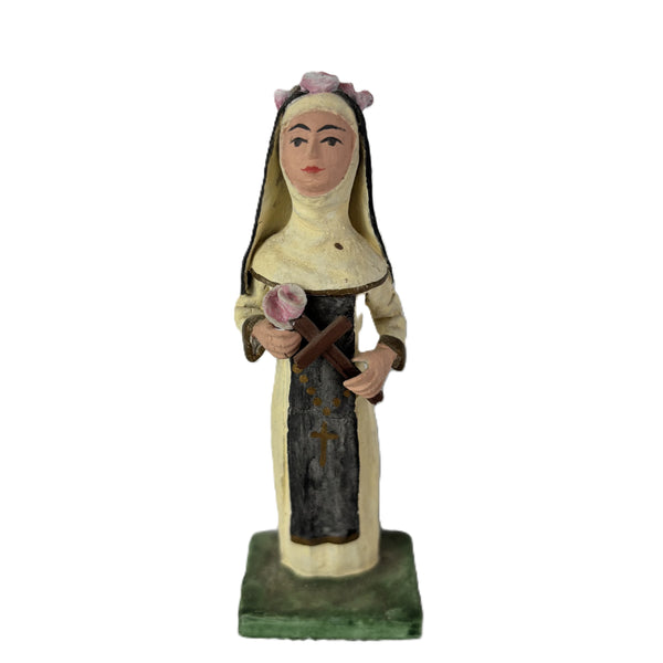 Figurine - Nun Holding a Cross and Rose - 2