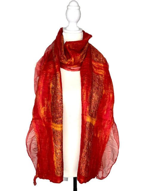 Fiery Red & Orange Scarf