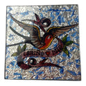 Reverse Painted Glass Plaque - Tattoo Birds - 4 pk