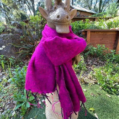 Brushed Woven Shawl - Magenta Razzle Prickley Pear Delight!
