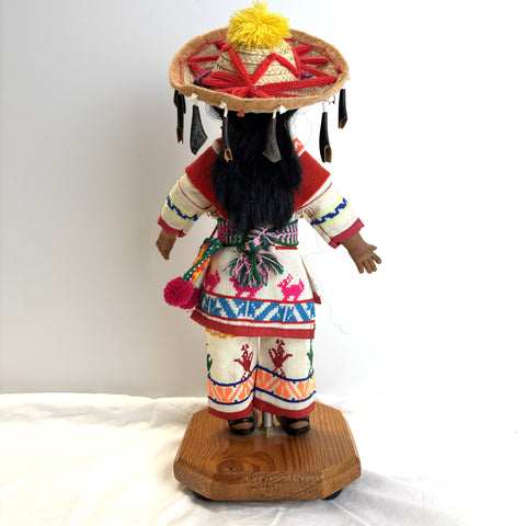 Vintage Huichol Indian Doll in Impressive Ethnic Dress - 0