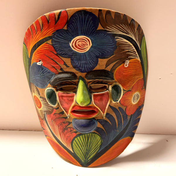 Mask - Mexican Folk Art Mask - Clay Green Nose