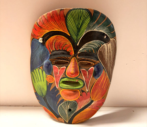 Mask - Mexican Folk Art Mask - Clay Red Nose