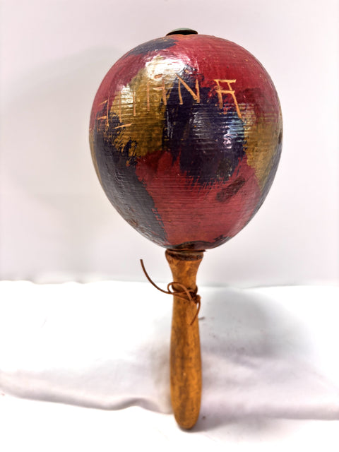 Vintage Maraca - Hand Etched Palm Tree in Sun - 0