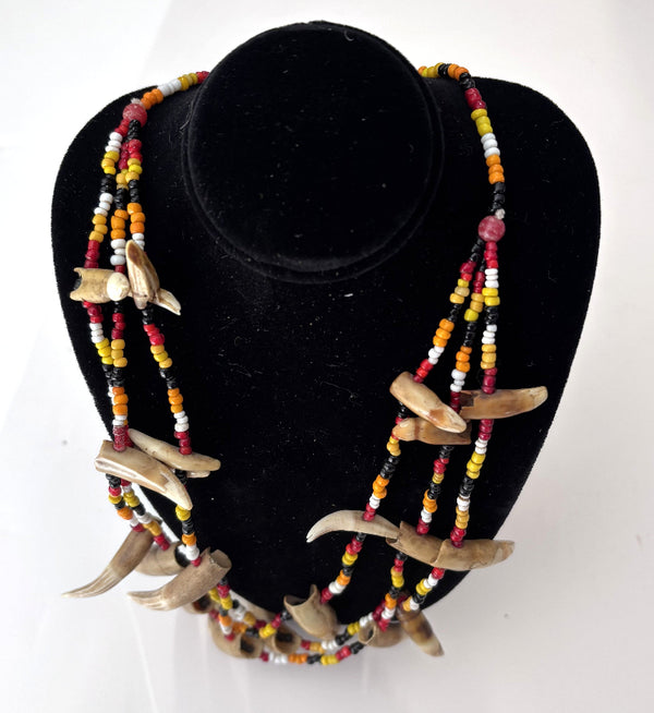 Necklace with Animal Teeth and Beads