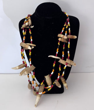 Necklace with Animal Teeth and Beads