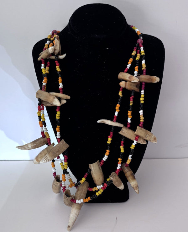 Necklace with Animal Teeth and Beads