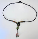 Necklace - with Green and Coral Stones
