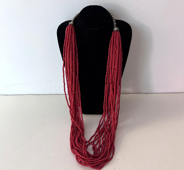 Necklace with Small Red Beads