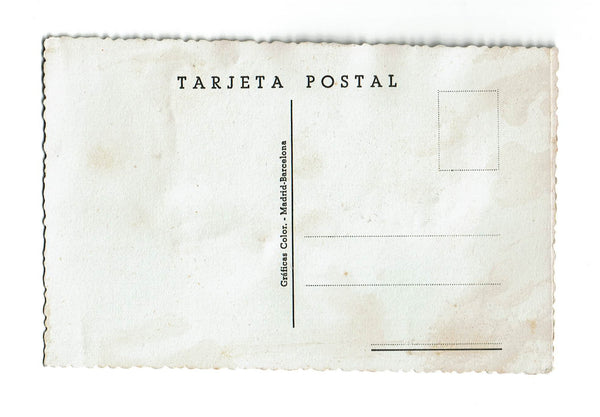 Post card - Silk Embroidered - Lady with Pink Dress