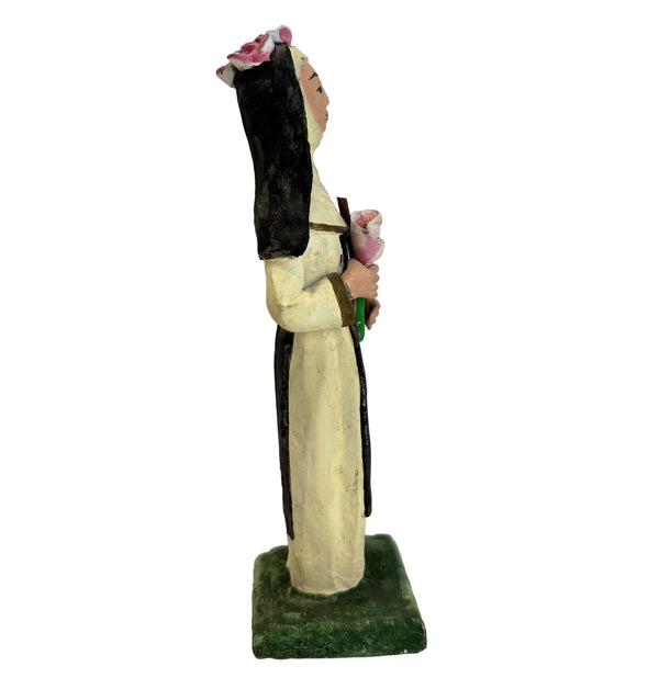 Figurine - Nun Holding a Cross and Rose - 4