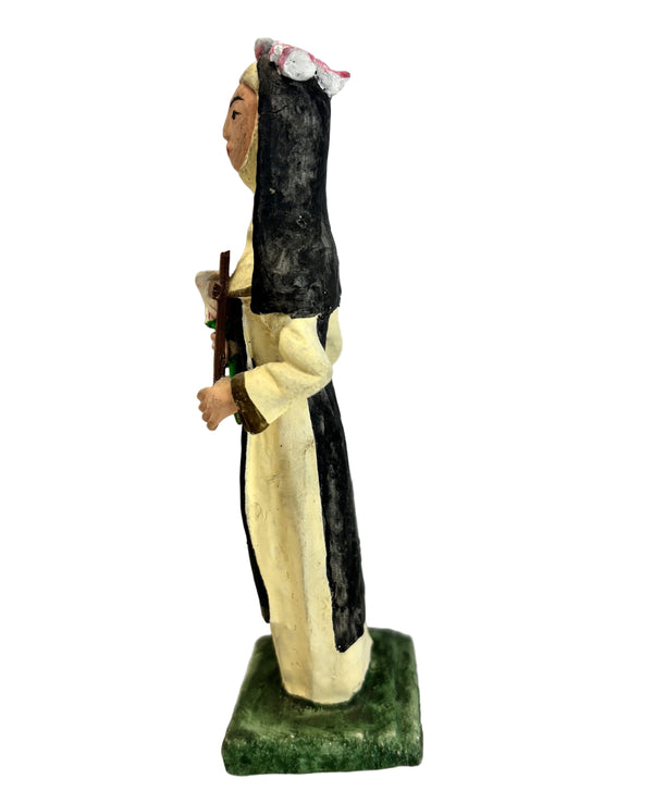 Figurine - Nun Holding a Cross and Rose - 5