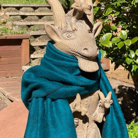 Brushed Woven Shawl - Caribbean Azul