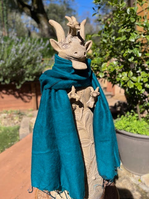 Brushed Woven Shawl - Caribbean Azul