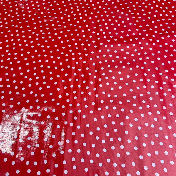 Oilcloth Roll - Red with White Polka Dots