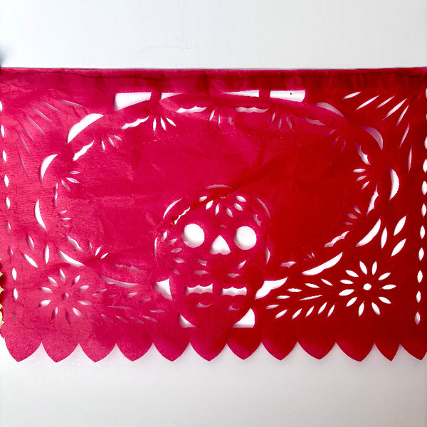 Hand Cut Paper Day of the Dead Papel Picado Banners - Medium
