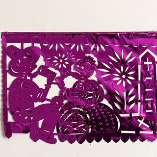 Metallic Day of the Dead Cut Paper Banner - Large