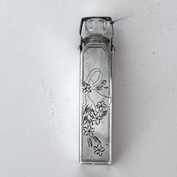 Perfume Bottle - Antique In Sterling Silver Case