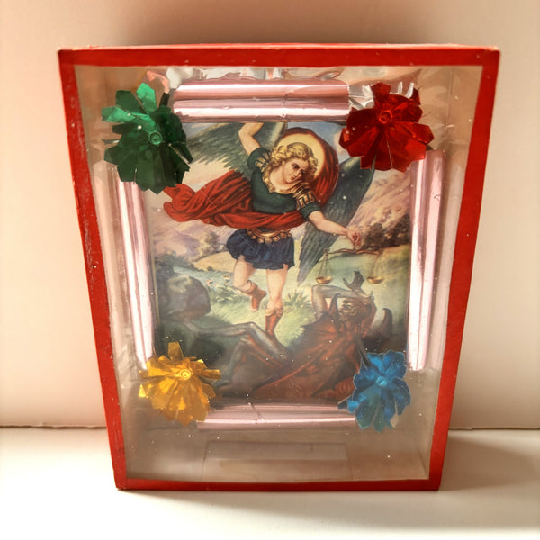 Picture - Red Framed with Saint Michael the Archangel