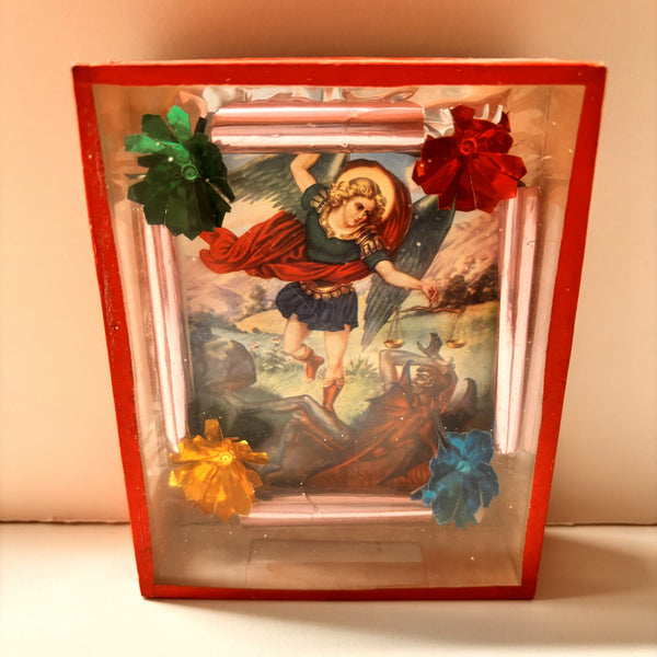 Picture - Red Framed with Saint Michael the Archangel