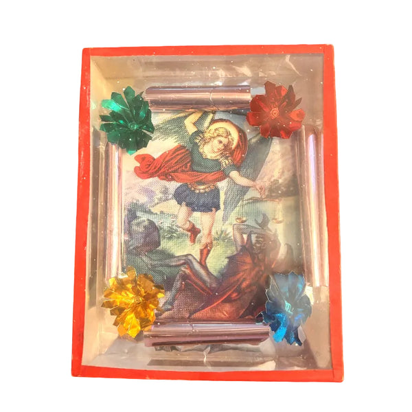 Picture - Red Framed with Saint Michael the Archangel