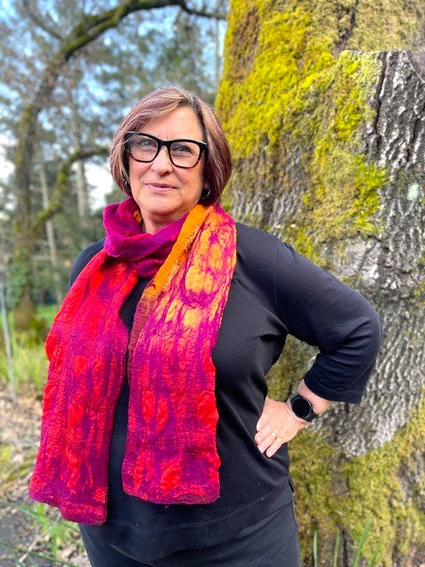 Fiery Red & Orange Scarf