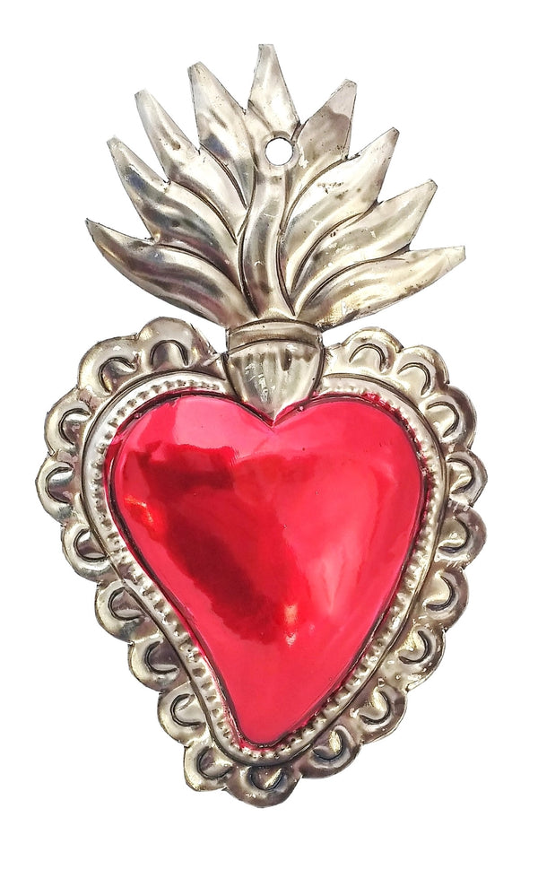 Tin Heart Ornament - Scalloped edge