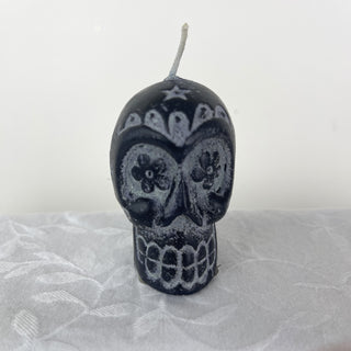 Small Black Skull Candle