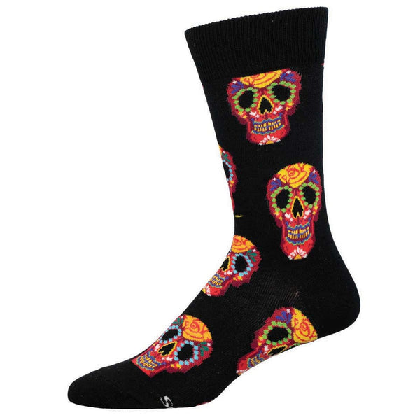 Men's Socks with Red Sugar Skulls