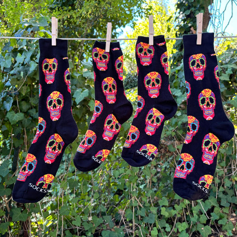 Women's Socks - Red Sugar Skulls - 0
