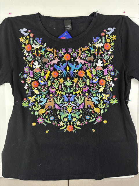 T Shirt -Animal Forest on Black - 0