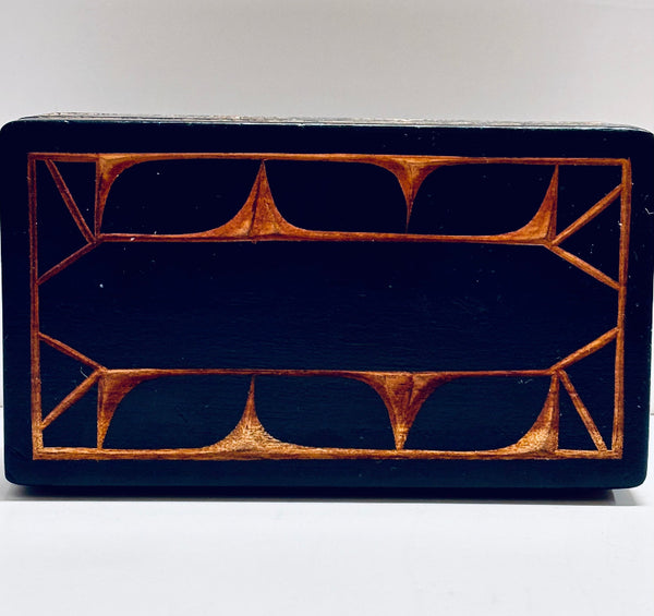 Jungle Wood Carved Trinket Box