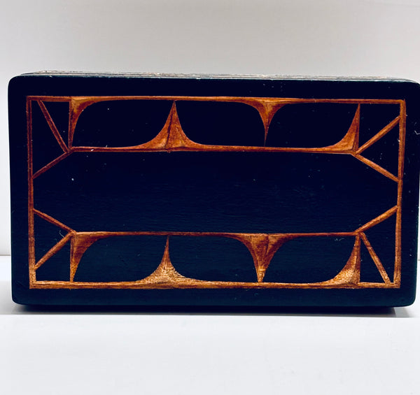 Jungle Wood Carved Trinket Box