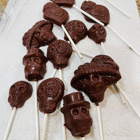 Catrina Chocolate Sugar Skull Lollipops Mold - 0