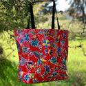 Mexican Oilcloth Market Bag – Animales on Red