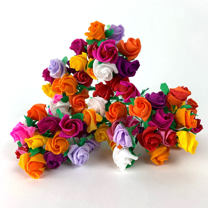 120 Dime Size Roses - 12 Bouquets | Mexican Sugar Skull