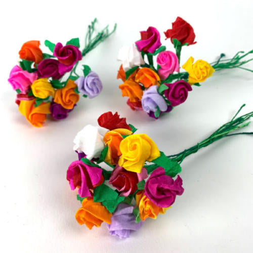 120 Dime Size Roses - 12 Bouquets