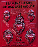 Flaming Heart Chocolate Mold - Dozen
