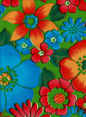 Mexican Oilcloth - Flower Fields on Lime (C)