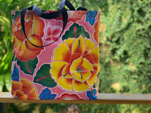 TOTE Oilcloth Market Bag – Frida Rosa Mexican - 0