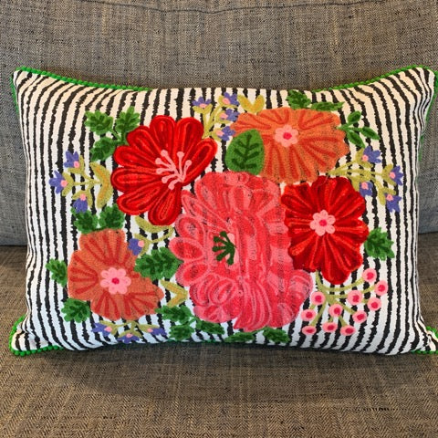 Frida’s Livingroom – Striped Bouquet Pillow